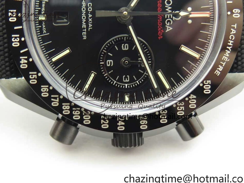 0318 Premium Speedmaster “Dark Side of The Moon” Real Ceramic OMF 1:1 Best Edition on Nylon Strap A 7977